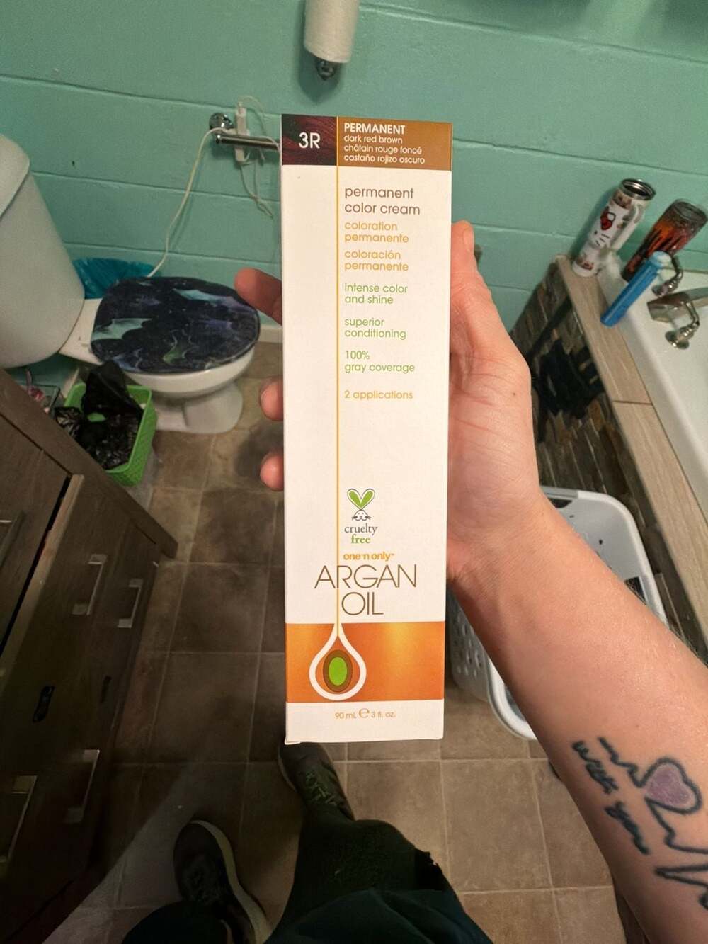 #359 One 'n Only Argan Oil Permanent Color Cream 3R Dark Red Brown